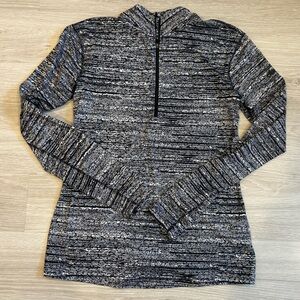 Nike Pro Women's Dri-Fit Black and White Quarter Zip Jacket - XL